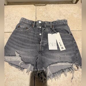 Zara Charcoal Denim Women Shorts
